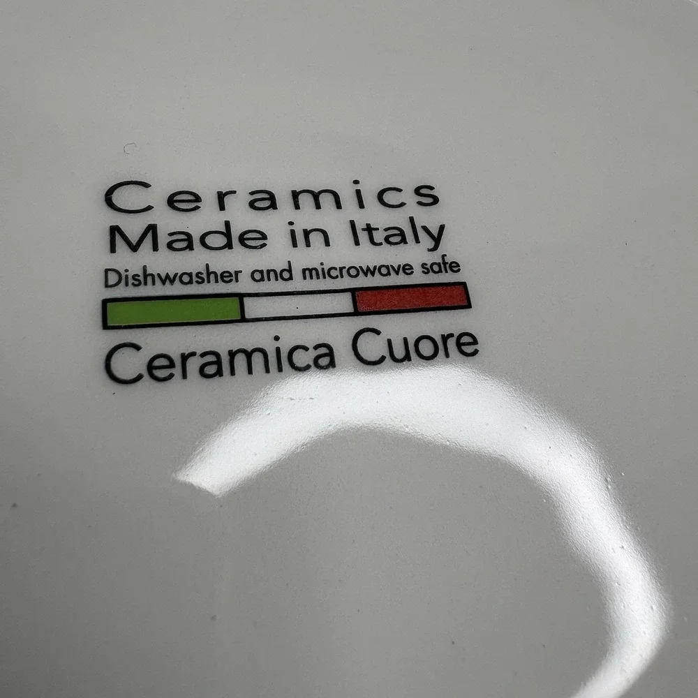 Ceramica Cuore Italy Oval‎ Serving Platter Pomegranate Butterfly Floral 14 Inch